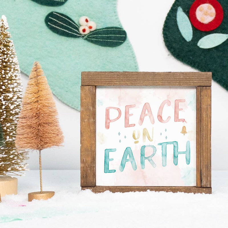 "Peace On Earth" Framed Christmas Sign