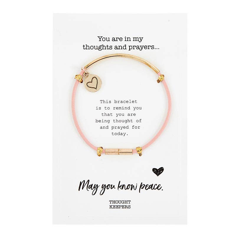 "May You Know Peace" Charm Bracelet - Blush Pink