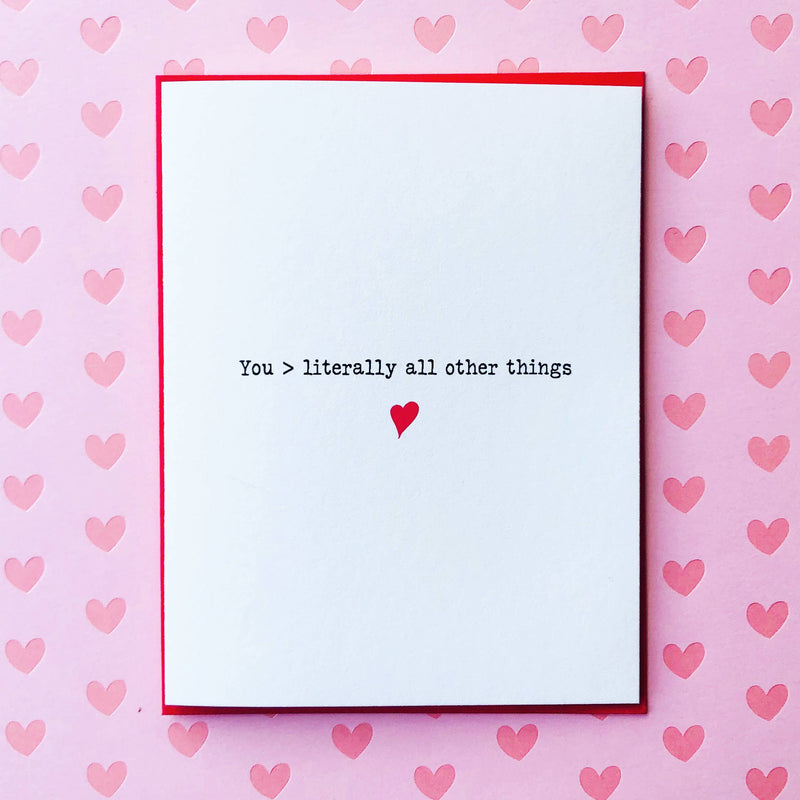 “You > All The Other Things” Relationship Card