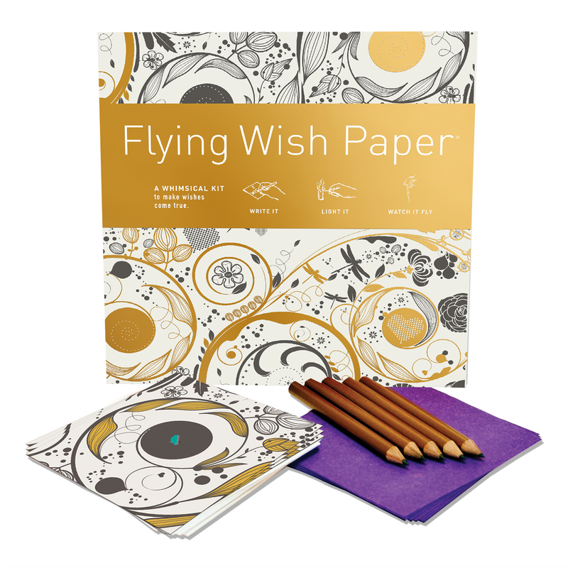 "Swirls" Flying Wish Paper (Large with 50 Wishes + Accessories)