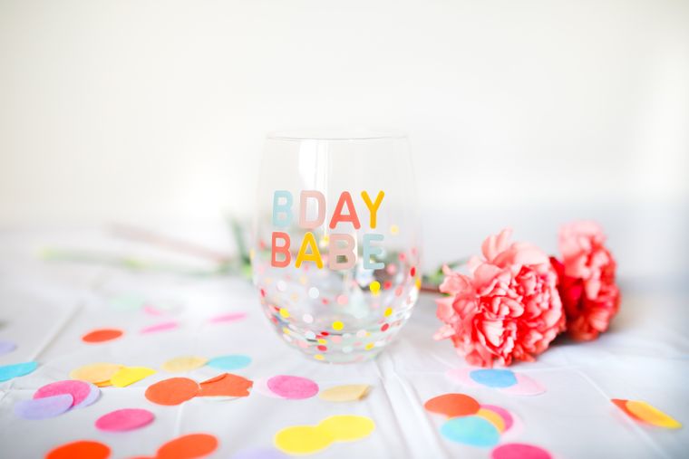 "BDAY BABE" Wine Glass