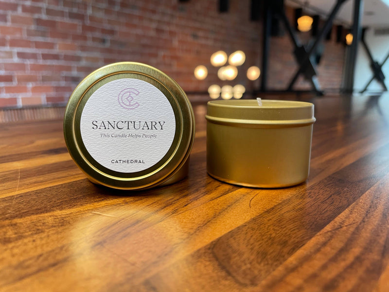 "Sanctuary" Gold Tin Candle, Small