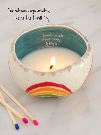 Round Secret Message Candle - Rainbow