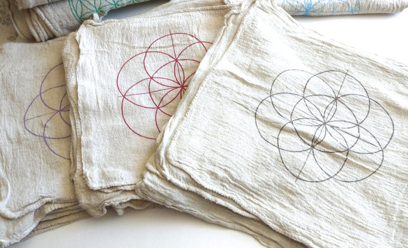 “Seed of Life" Sacred Crystal Grid Cloth - Colors Vary