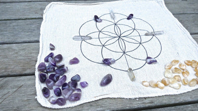 “Seed of Life" Sacred Crystal Grid Cloth - Colors Vary