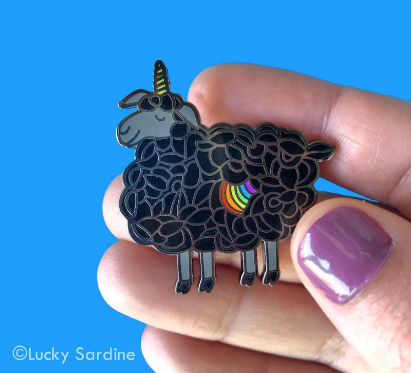 Black Sheep Unicorn Pin