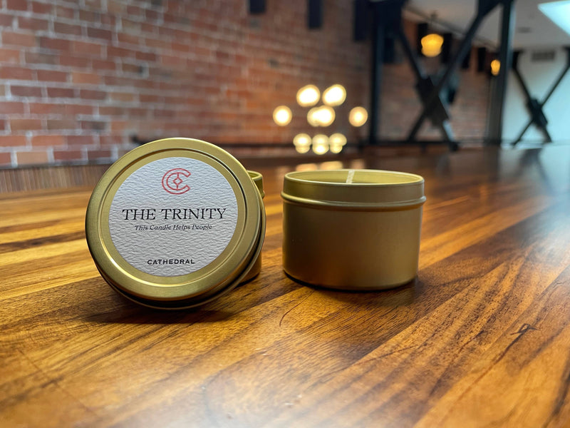 "The Trinity" Gold Tin Candle, Small