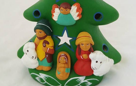 Peruvian Tea-Light Tree Nativity