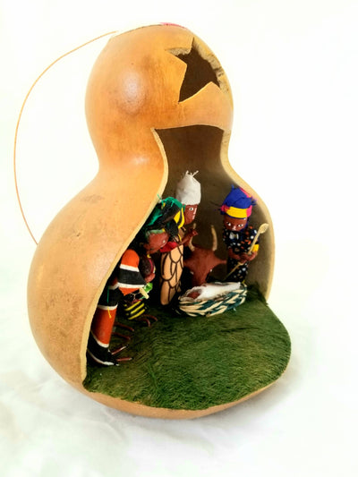 Large Ugandan Calabash Nativity Ornament