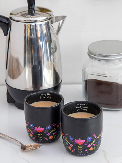 "Do More/Enjoy Things" Coffee Tumbler Mug Set